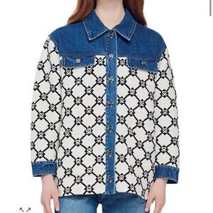Blue and white Sandro Messine Denim Jacket #denimjacket